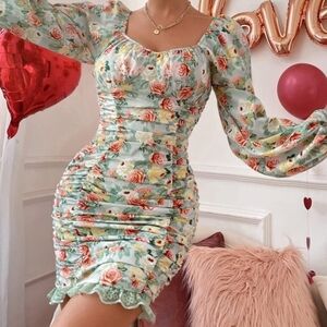 Floral Puff Sleeve Dress